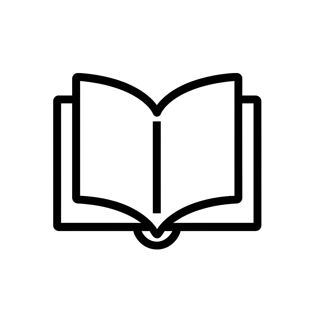 Ícone de livro aberto minimalista